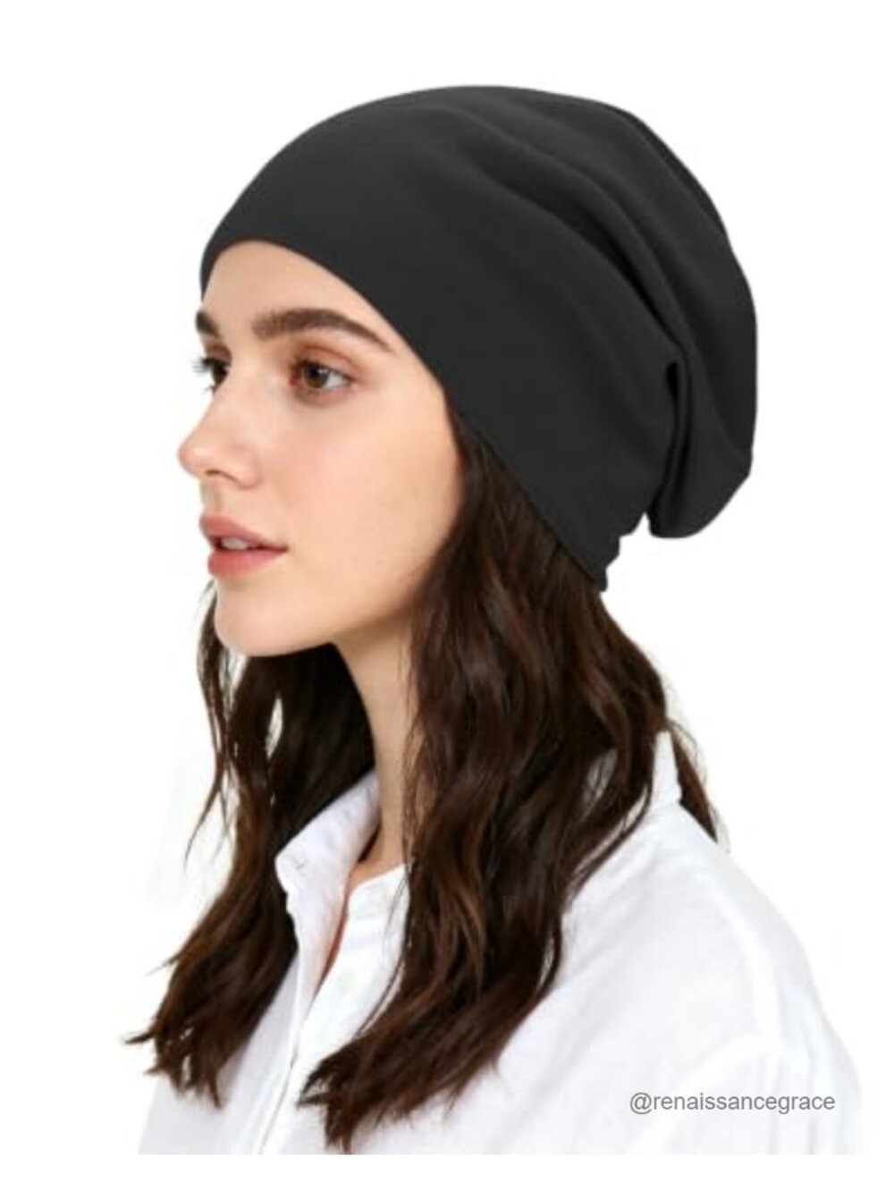 Slouchy Beanie, Oversized Cotton Skull Cap Unisex